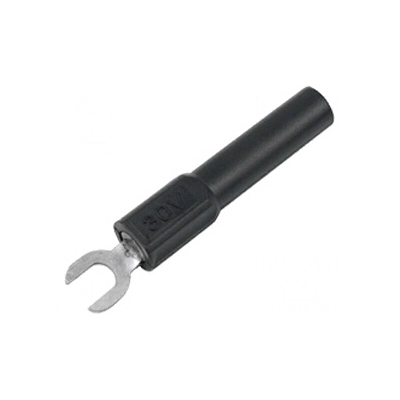 Adaptor Banană 4mm Furcă 60VDC 36A Negru | Electronic-mag.ro | Componente Electronice