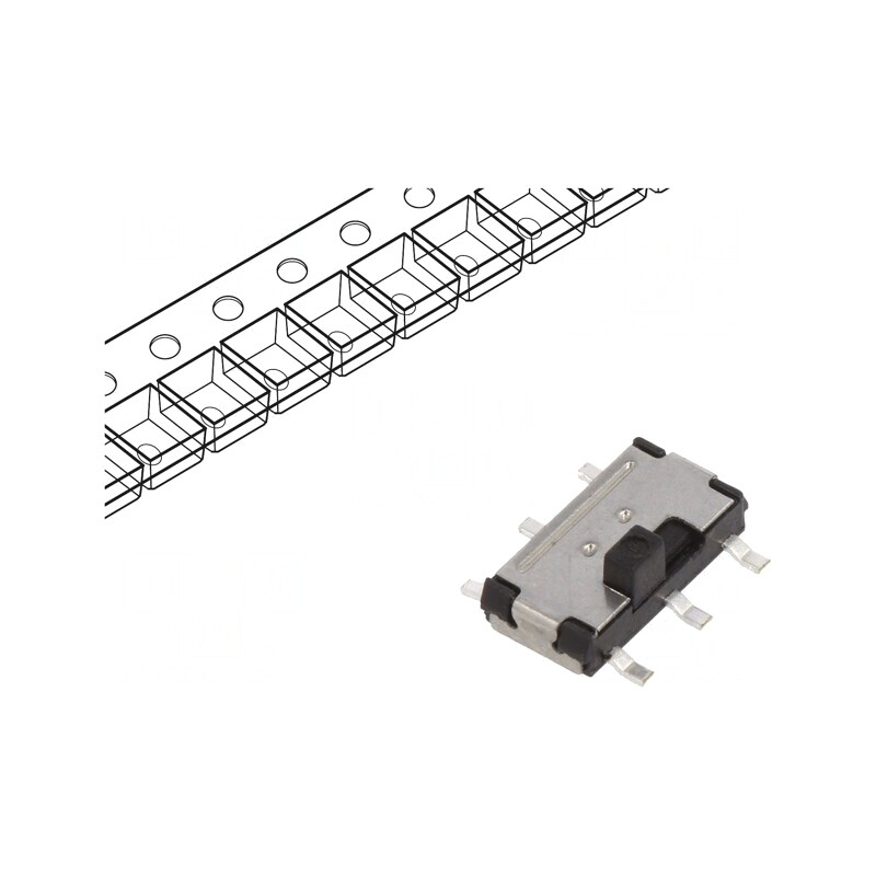 Comutator Glisant DPDT ON-ON SMT 0,1A 12V | Electronic-mag.ro | Componente Electronice