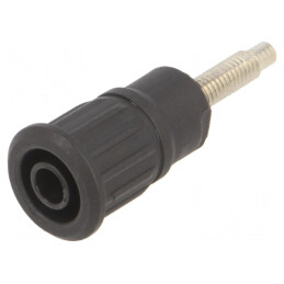 Soclu Banană 4mm 32A Negru Pe Panou | Electronic-mag.ro | Componente Electronice