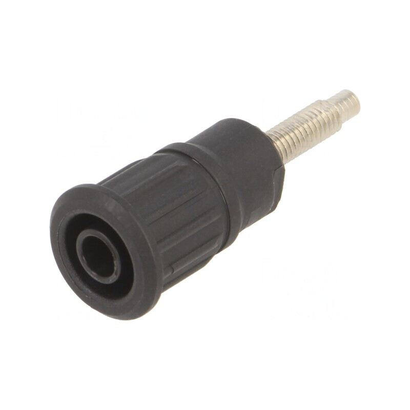 Soclu Banană 4mm 32A Negru Pe Panou | Electronic-mag.ro | Componente Electronice