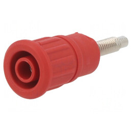 Soclu Banană 4mm 32A 1kV Roșu Pe Panou | Electronic-mag.ro | Componente Electronice