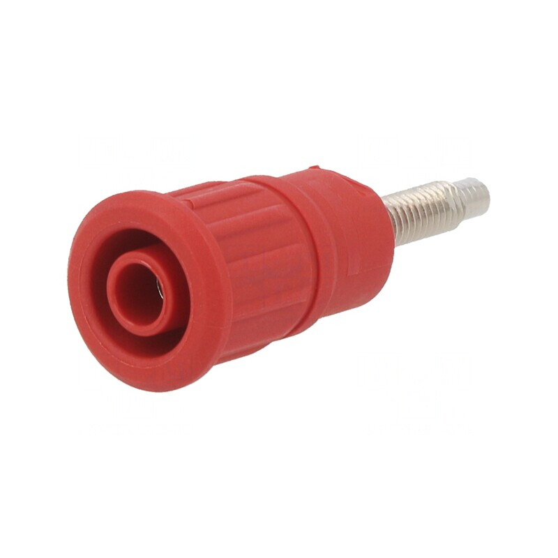 Soclu Banană 4mm 32A 1kV Roșu Pe Panou | Electronic-mag.ro | Componente Electronice