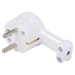 Conector Alimentare AC Tată Mufă 2P PE 250V 16A Albă | Electronic-mag.ro | Componente Electronice