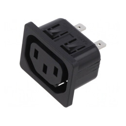 Conector Alimentare AC IEC 60320 C13 (F) 25-70°C | Electronic-mag.ro | Componente Electronice