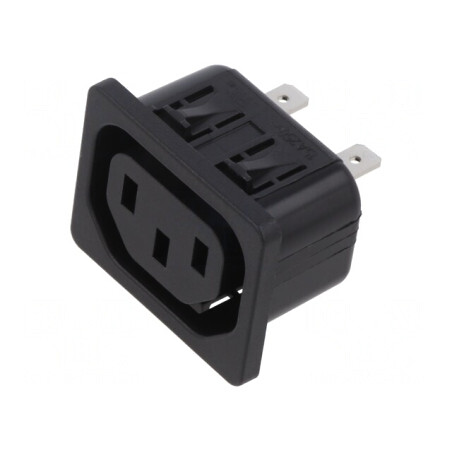 Conector Alimentare AC IEC 60320 C13 (F) 25-70°C | Electronic-mag.ro | Componente Electronice
