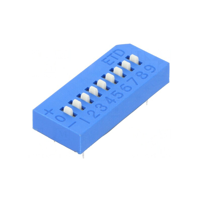 Comutator DIP-SWITCH 9 Secțiuni OFF-ON 24V 0.025A | Electronic-mag.ro | Componente Electronice