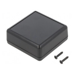 Carcasă Universală ABS Neagră 66,5x66,5x28 mm | Electronic-mag.ro | Componente Electronice