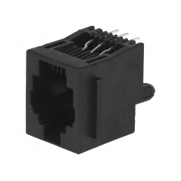 Soclu RJ12 cu Blocare Panou 6p6c THT Drept | Electronic-mag.ro | Componente Electronice