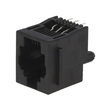 Soclu RJ12 cu Blocare Panou 6p6c THT Drept | Electronic-mag.ro | Componente Electronice