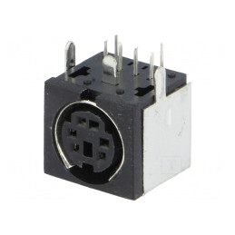 Soclu DIN 6 pini ecranat THT pentru PCB 100V 1A | Electronic-mag.ro | Componente Electronice
