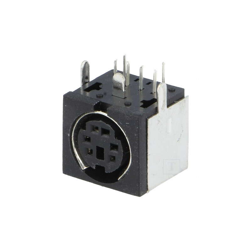Soclu DIN 6 pini ecranat THT pentru PCB 100V 1A | Electronic-mag.ro | Componente Electronice