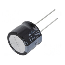 Condensator Electrolitic THT 47uF 200V 18x15mm 20% | Electronic-mag.ro | Componente Electronice