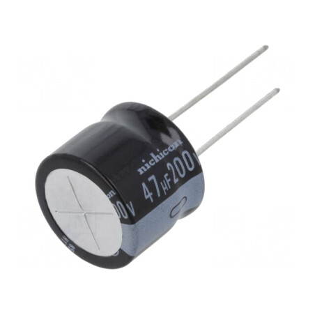 Condensator Electrolitic THT 47uF 200V 18x15mm 20% | Electronic-mag.ro | Componente Electronice