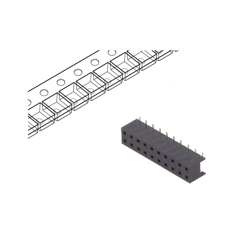 Soclu cablu-placă 2mm 20 PIN SMT pentru PCB 2A | Electronic-mag.ro | Componente Electronice
