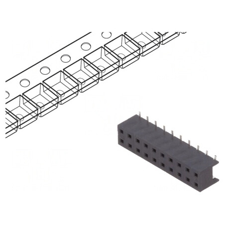 Soclu cablu-placă 2mm 20 PIN SMT pentru PCB 2A | Electronic-mag.ro | Componente Electronice