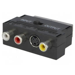 Adaptor; RCA soclu x3,SCART mufă,SVHS soclu 4pin