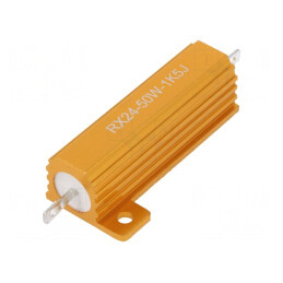 Rezistor bobinat cu radiator 1.5kΩ 50W ±5% 30ppm/°C | Electronic-mag.ro | Componente Electronice