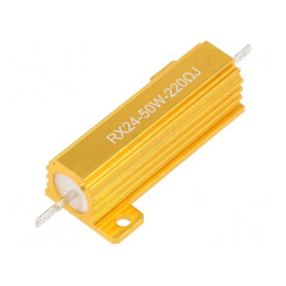 Rezistor Bobinat cu Radiator 220Ω 50W ±5% 50ppm/°C | Electronic-mag.ro | Componente Electronice