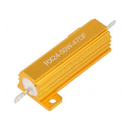 Rezistor Bobinat cu Radiator 47Ω 50W ±5% pentru Lipit | Electronic-mag.ro | Componente Electronice