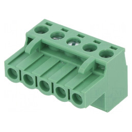Regletă de conexiuni deconectabilă 5mm 5 piste drept mufă | Electronic-mag.ro | Componente Electronice