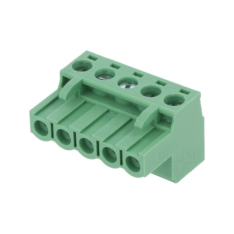 Regletă de conexiuni deconectabilă 5mm 5 piste drept mufă | Electronic-mag.ro | Componente Electronice
