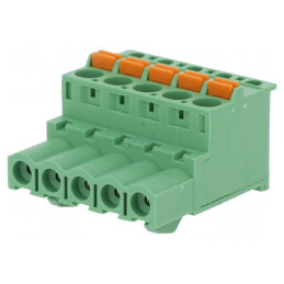 Regletă de Conexiuni Deconectabilă 5mm 90° 5 Piste | Electronic-mag.ro | Componente Electronice