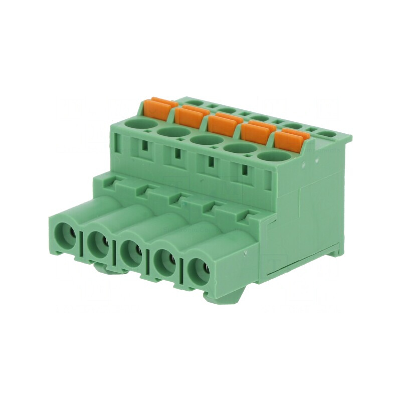 Regletă de Conexiuni Deconectabilă 5mm 90° 5 Piste | Electronic-mag.ro | Componente Electronice