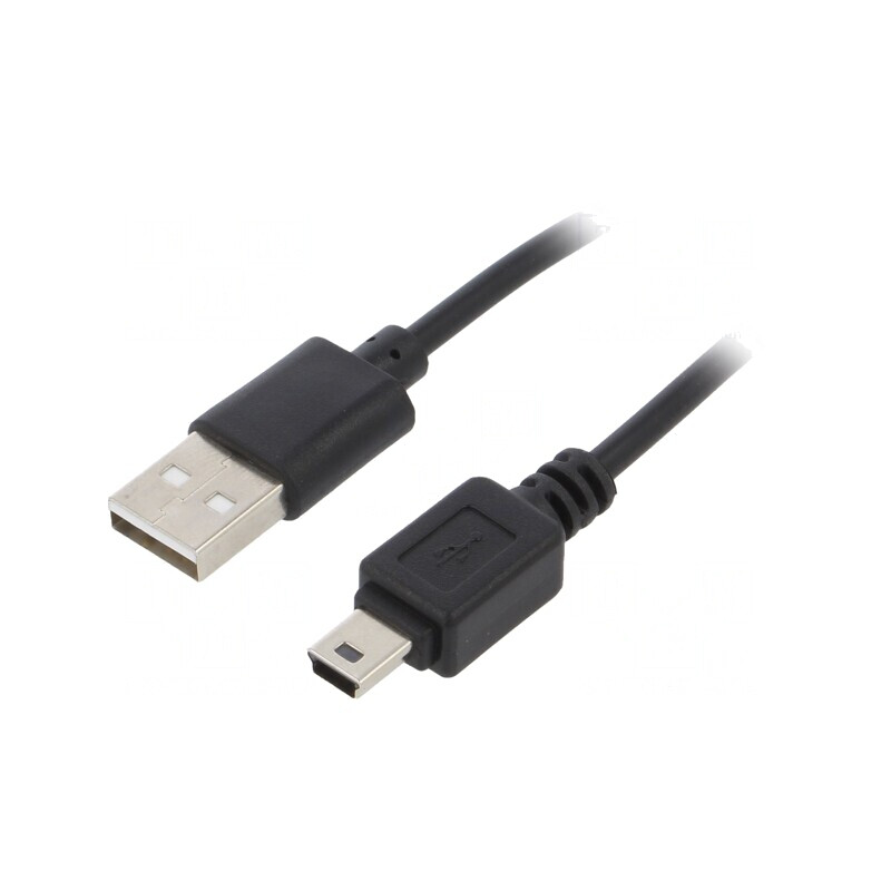 Cablu USB 2.0 A la B Mini 1.8m Negru | Electronic-mag.ro | Componente Electronice