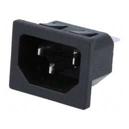 Conector de Alimentare AC Soclu Tată 10A 250V IEC 60320 MS-1 | Electronic-mag.ro | Componente Electronice