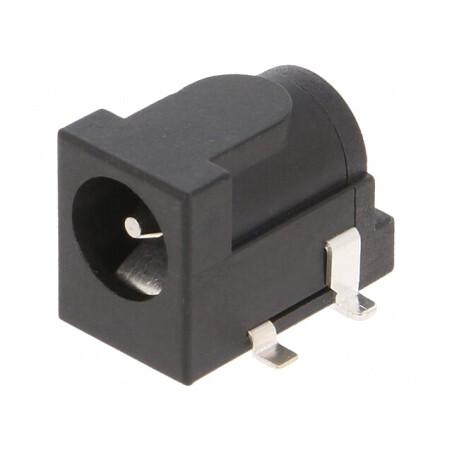 Conector Alimentare DC Tată 5,5/2,1-2,5mm SMT Negru 2A 12V | Electronic-mag.ro | Componente Electronice