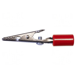 Bornă crocodil roșie 10A 7,9mm | Electronic-mag.ro | Componente Electronice