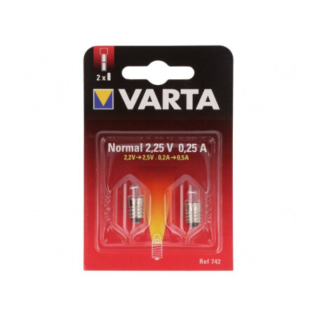 Lampă Miniaturală E10/13 2,25V 250mA Blister 2buc | Electronic-mag.ro | Componente Electronice