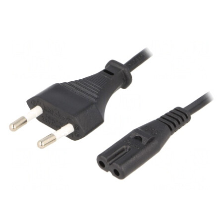 Cablu Alimentare 1,2m IEC C7 2x0,5mm Negru | Electronic-mag.ro | Componente Electronice