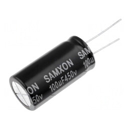 Condensator Electrolitic THT 100uF 450V 18x35mm | Electronic-mag.ro | Componente Electronice