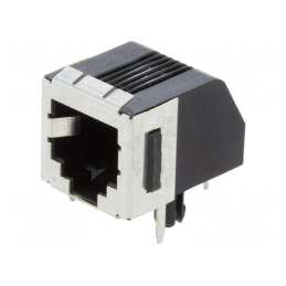 Soclu RJ11 4P4C Ecranat Profil Jos cu Blocare Panou | Electronic-mag.ro | Componente Electronice