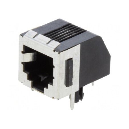 Soclu RJ11 4P4C Ecranat Profil Jos cu Blocare Panou | Electronic-mag.ro | Componente Electronice