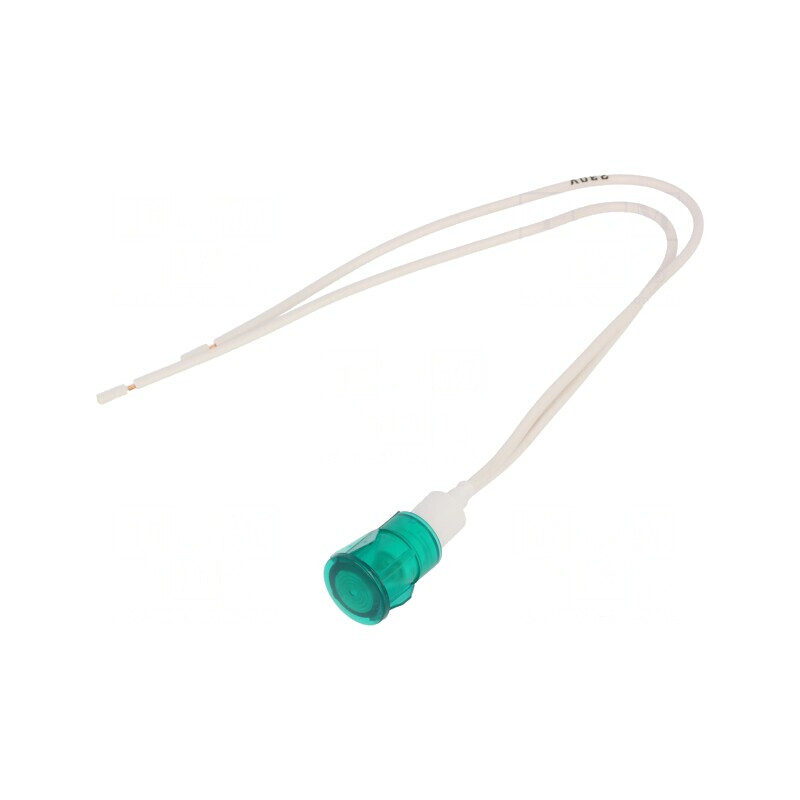 Lampă de control neon verde 220V Ø12mm | Electronic-mag.ro | Componente Electronice