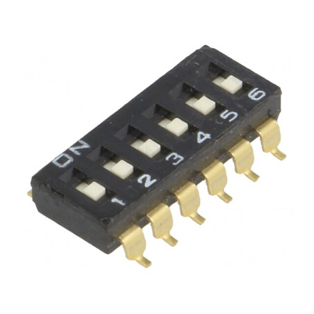 Comutator DIP-SWITCH 6 Secțiuni ON-OFF 0,025A 24VDC | Electronic-mag.ro | Componente Electronice