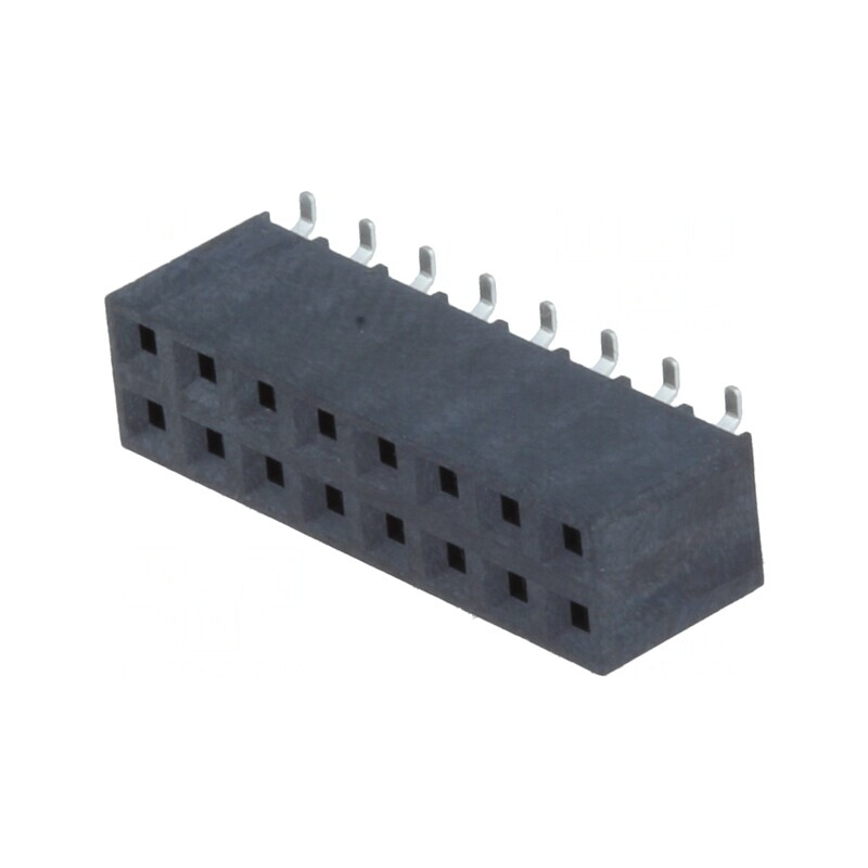 Soclu pini mamă 16 pini 2,54mm SMT 2x8 aurit | Electronic-mag.ro | Componente Electronice