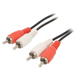 Cablu RCA Dual 7.5m Negru | Electronic-mag.ro | Componente Electronice