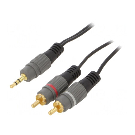 Cablu Audio Jack 3,5mm la RCA Aurit 1,5m | Electronic-mag.ro | Componente Electronice