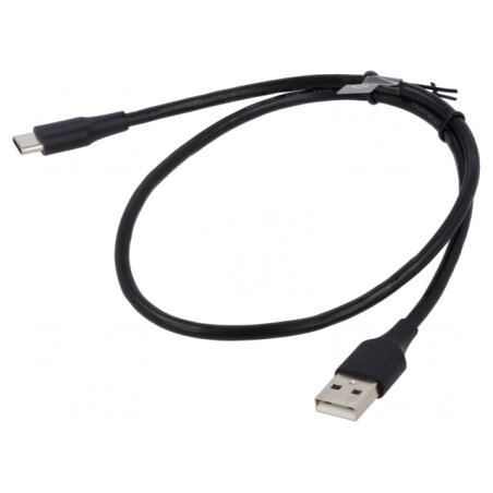 Cablu USB 2.0 A la Micro B 1m Negru | Electronic-mag.ro | Componente Electronice