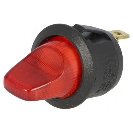 Comutator ON-OFF 10A/250VAC cu Lampă Neon Roșie 230V | Electronic-mag.ro | Componente Electronice