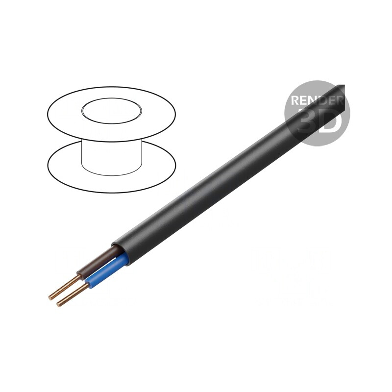 Cablu Electric YKY 2x2.5mm 100m Negru | Electronic-mag.ro | Componente Electronice