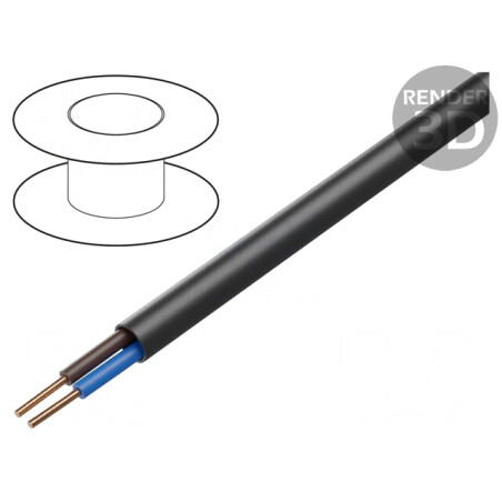 Cablu Electric YKY 2x2.5mm 100m Negru | Electronic-mag.ro | Componente Electronice