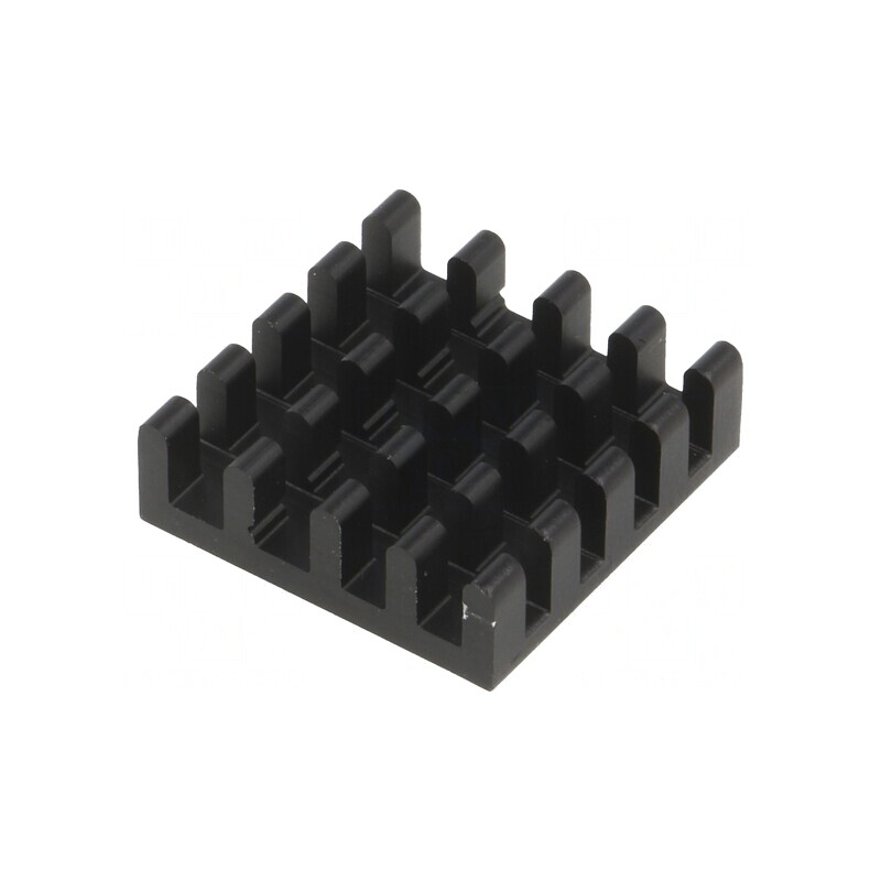 Radiator aluminiu extrudat negru 19x19x6mm | Electronic-mag.ro | Componente Electronice