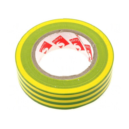 Bandă Electroizolantă Galben-Verde 15mm x 10m | Electronic-mag.ro | Componente Electronice