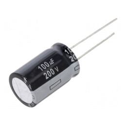 Condensator electrolitic 100uF 200V THT 16x25mm | Electronic-mag.ro | Componente Electronice
