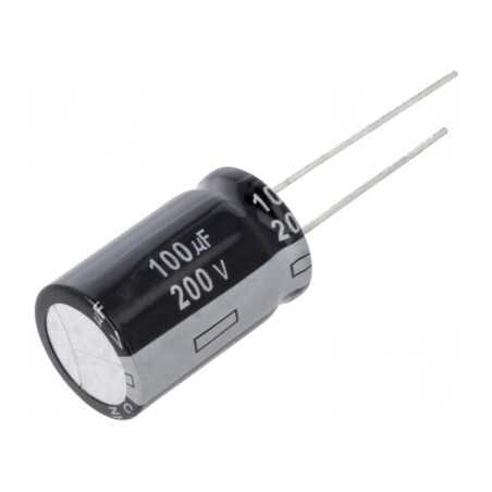 Condensator electrolitic 100uF 200V THT 16x25mm | Electronic-mag.ro | Componente Electronice