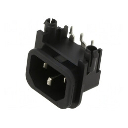 Conector Alimentare AC Soclu Tată 10A 250V IEC 60320 GSP2 | Electronic-mag.ro | Componente Electronice